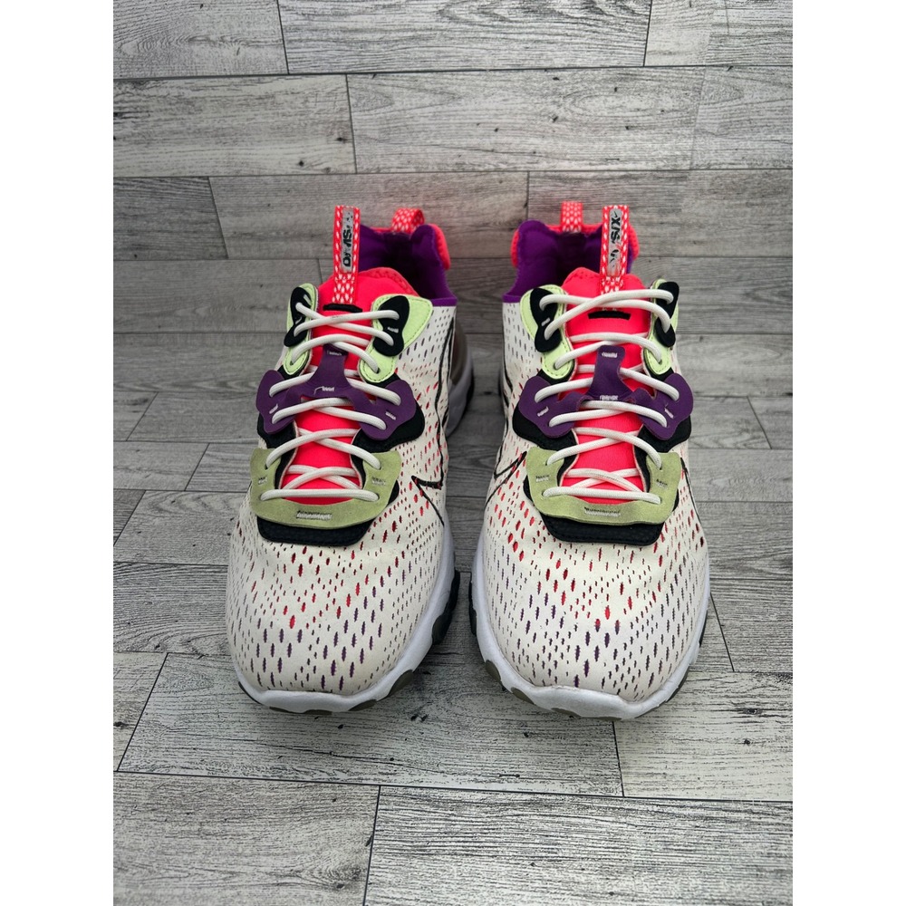 Nike React Vision CD4373-102 Running Shoes Sneakers White Multi Neon US‎ 10 Mens - Picture 2 of 12